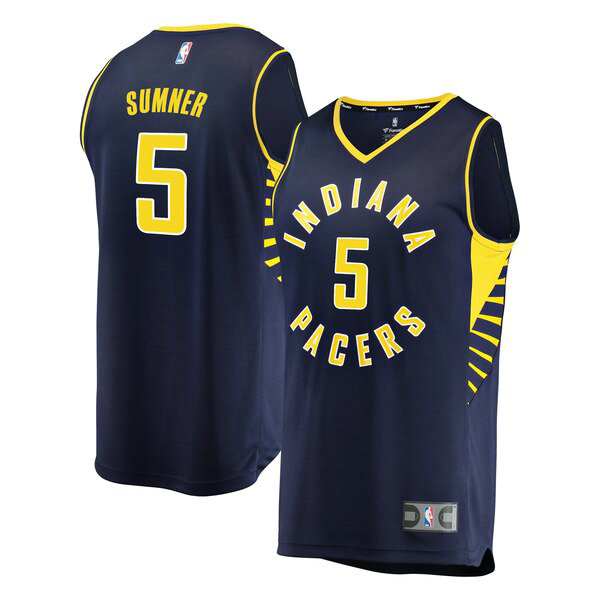 Maillot nba Indiana Pacers Icon Edition Homme Edmond Sumner 5 Bleu marin